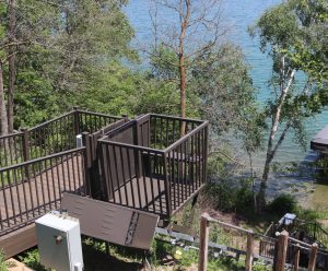 Marine Innovations hill tram overlooking a lake