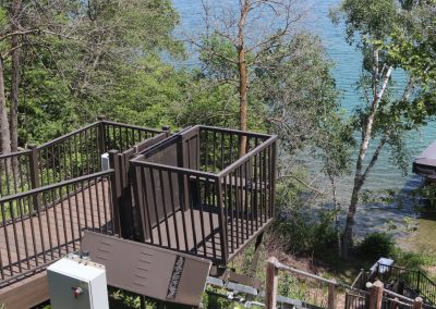 Marine Innovations hill tram overlooking a lake