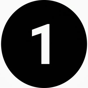 Black Circle with number one